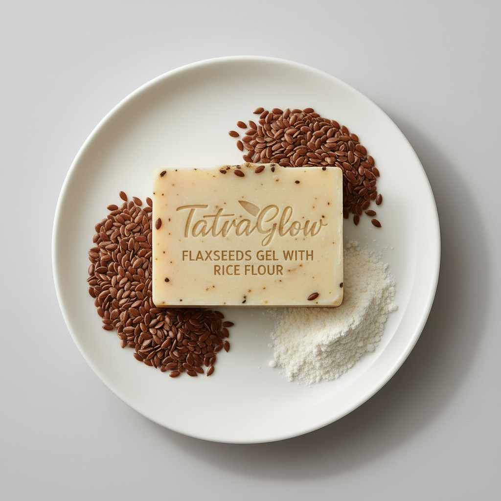 FLAXSEEDS GEL WITH RICE FLOUR SOAP